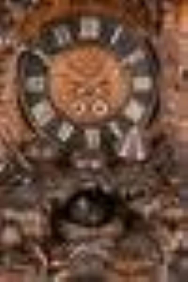 Black Forest hand carved shelf cuckoo clock with St. Bernard