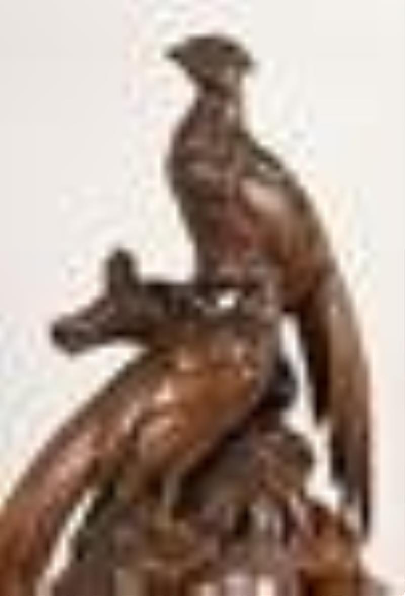 Large Black Forest mantel clock garniture