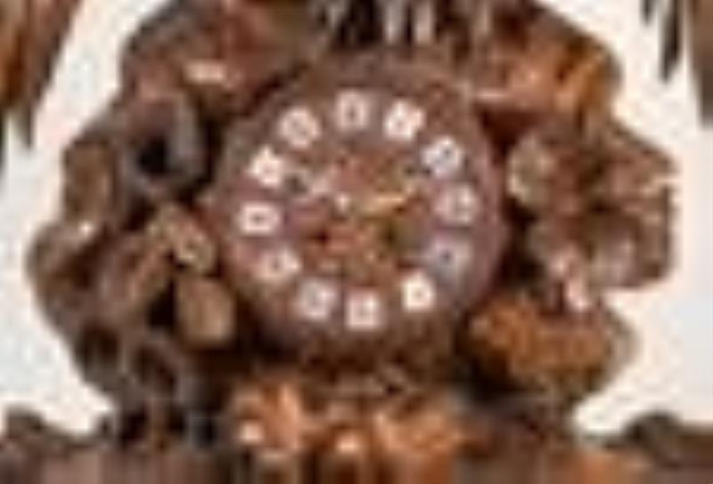 Large Black Forest mantel clock garniture