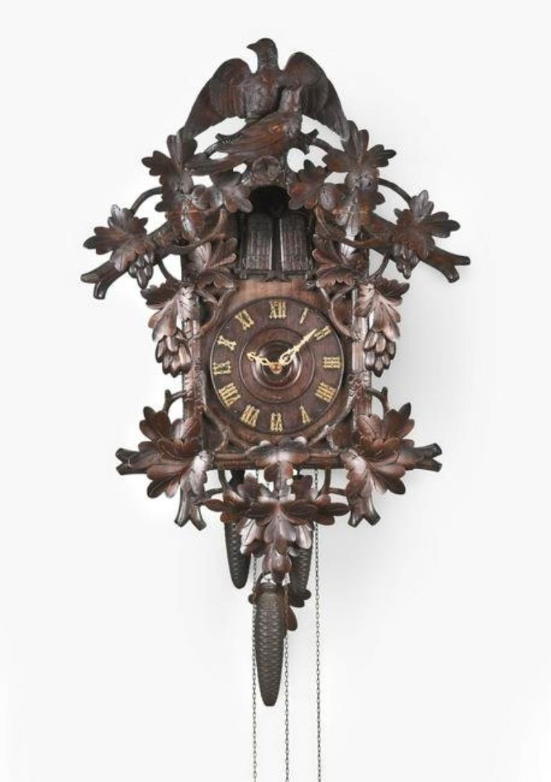 Black Forest hand carved musical cuckoo clock