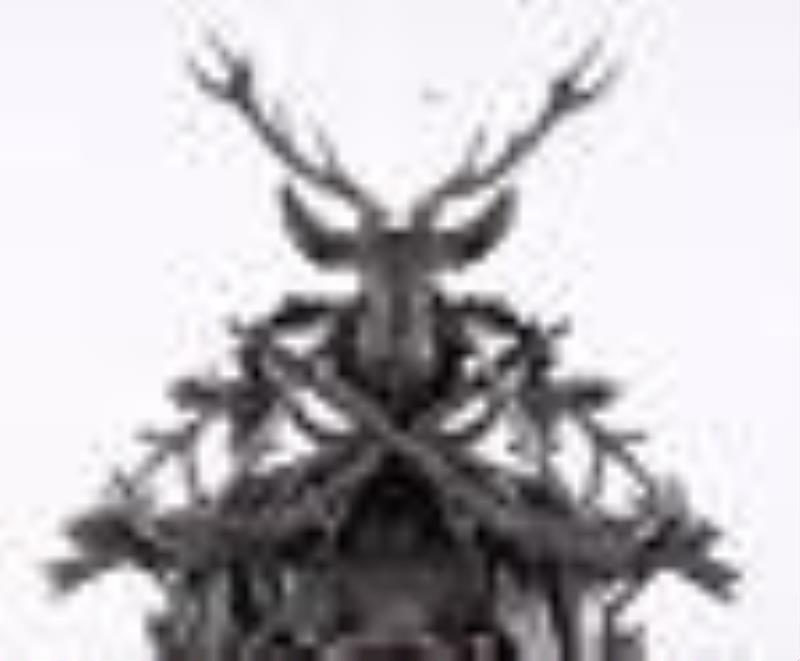 Hubert Herr, Black Forest cuckoo clock with large hand carved hunter style case