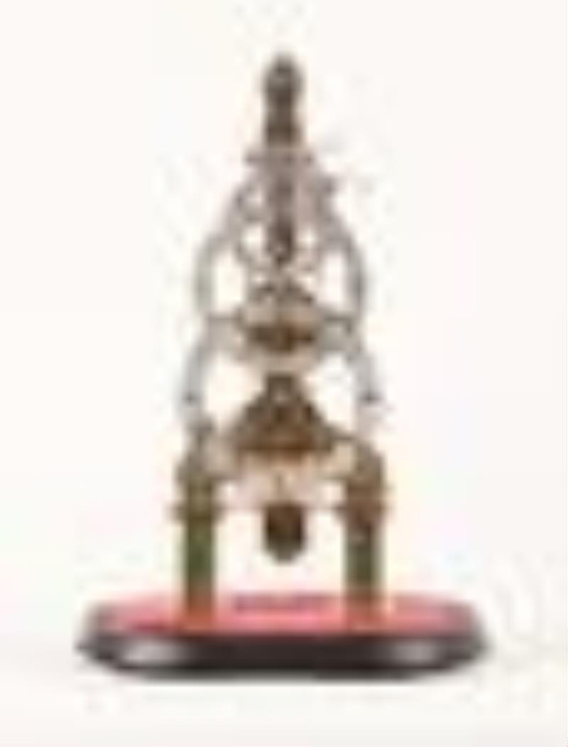 An interesting mid 20th century skeleton clock with coup perdu escapement