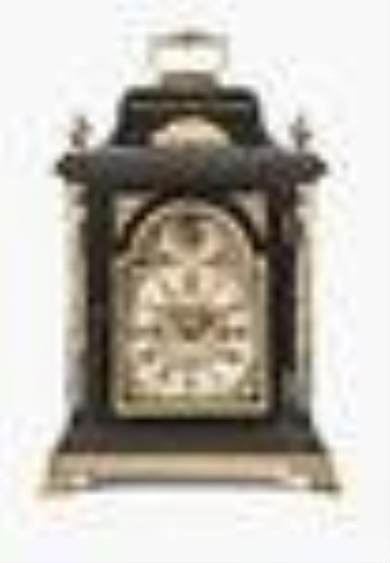 A good mid 18th century ebonized table clock with pull quarter repeat by John Pepys