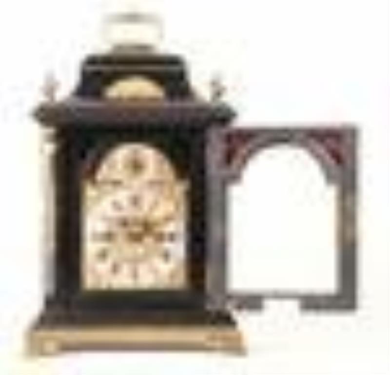 A good mid 18th century ebonized table clock with pull quarter repeat by John Pepys