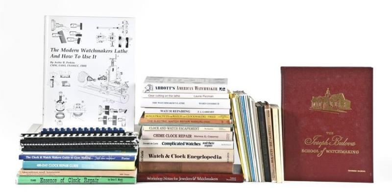 A good lot of reference books on clock and watch repair