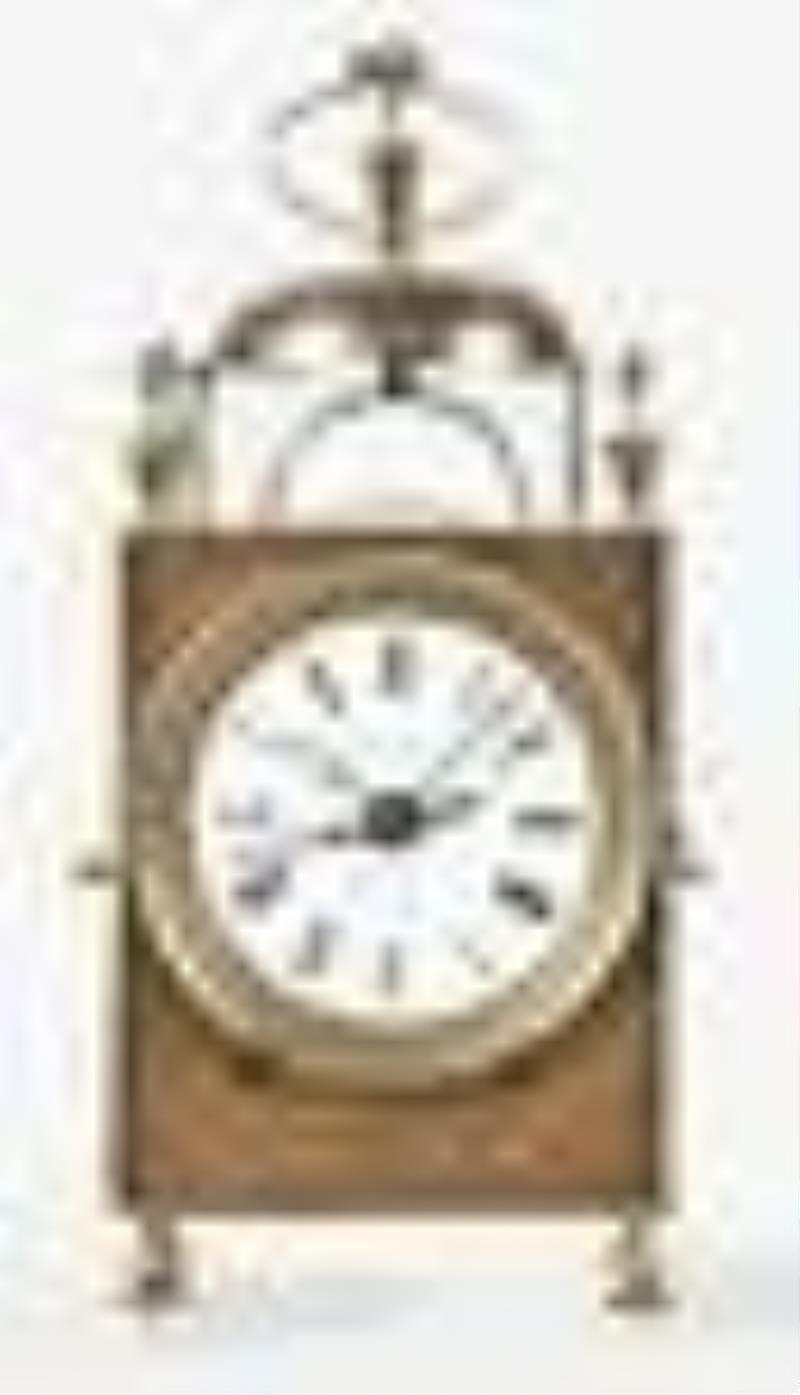 A mid 19th century French Capucine travel clock by Benet Jeune