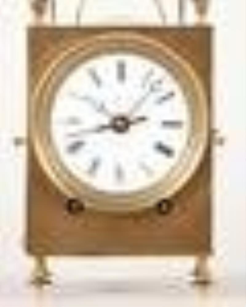 A mid 19th century French Capucine travel clock by Benet Jeune