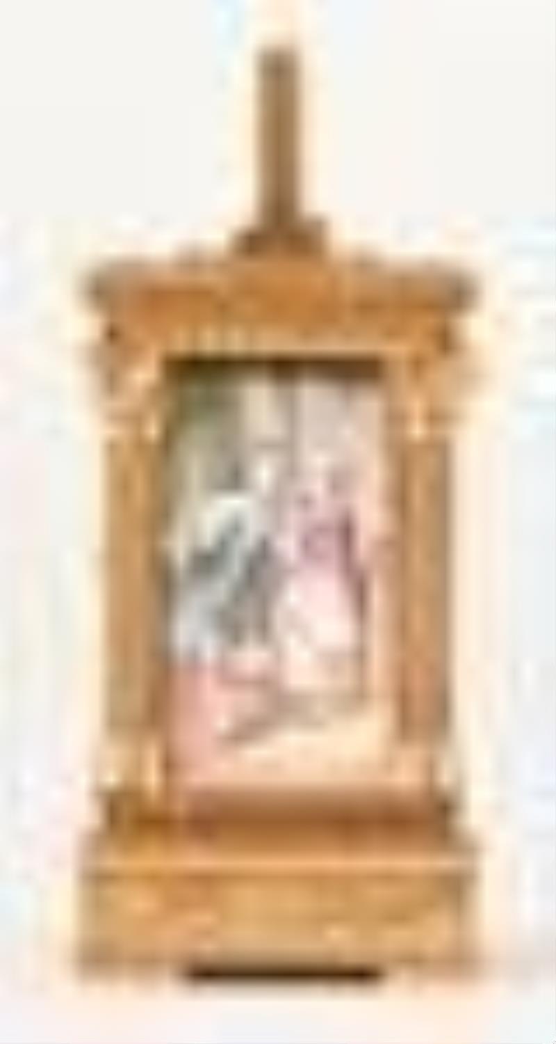 A late 19th century Anglais mignonette #1 carriage clock with polychrome porcelain panels