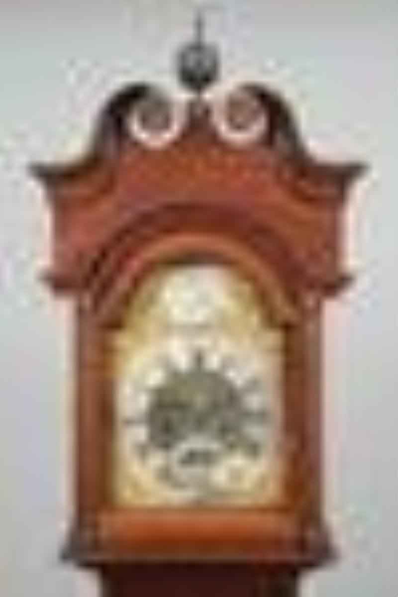 Chippendale Carved Walnut Tall Case Clock