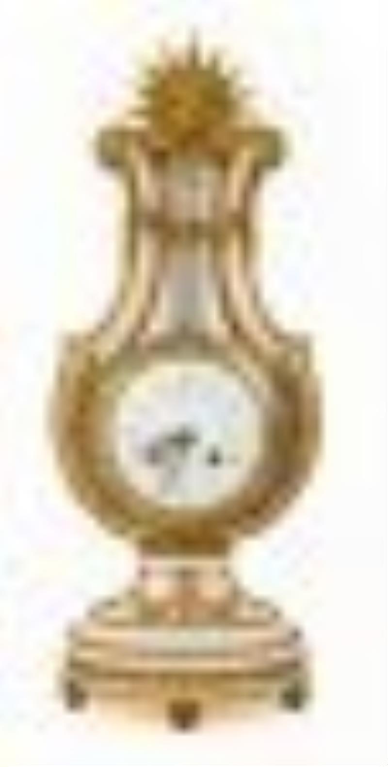 19th Century French Lyre Shelf Clock