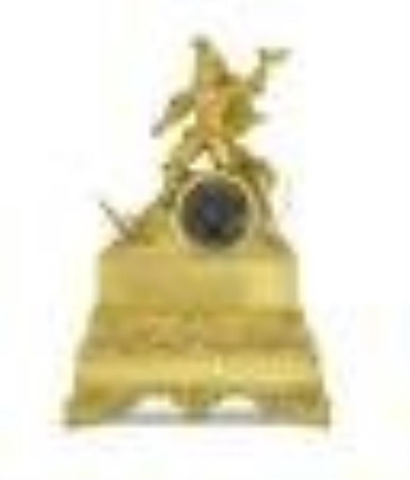 Restauration Gilt-Bronze Figural Mantel Clock