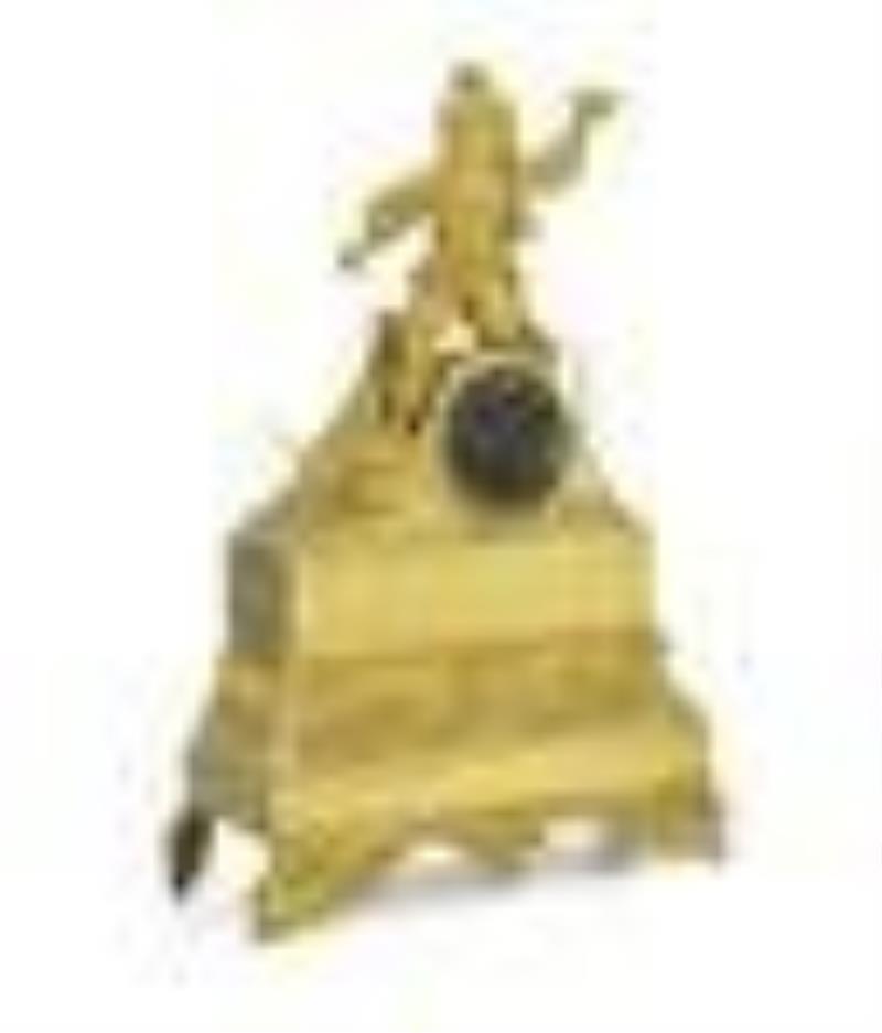 Restauration Gilt-Bronze Figural Mantel Clock
