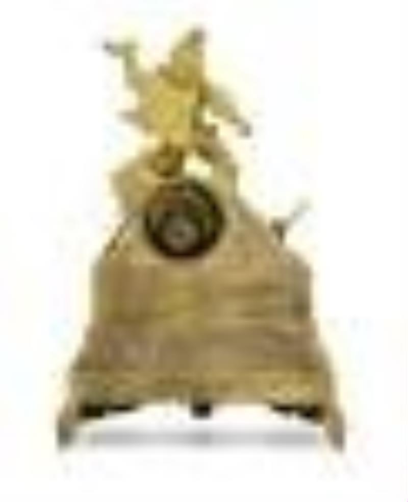 Restauration Gilt-Bronze Figural Mantel Clock