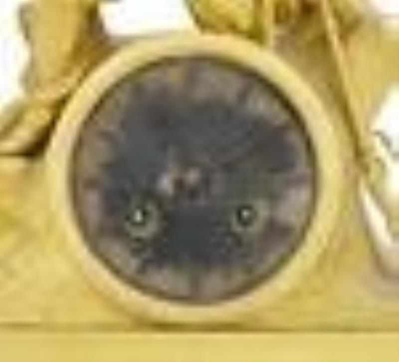 Restauration Gilt-Bronze Figural Mantel Clock