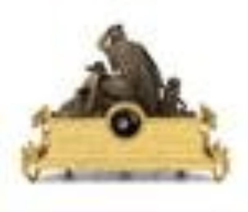 Handsome Napoleon III Bronze Figural Clock