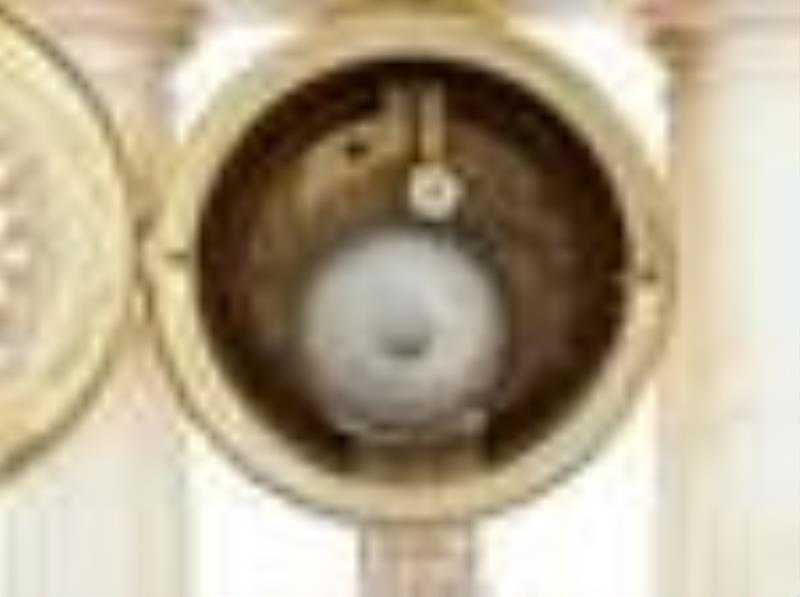 Louis-Philippe Three-Piece Alabaster Clock Set