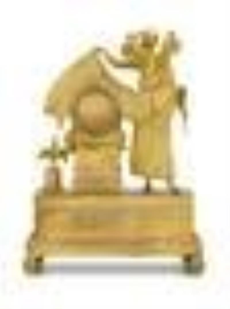 French Empire Gilt-Bronze Figural Clock