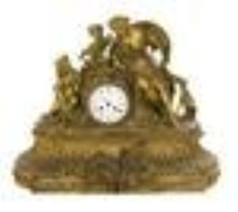 Louis XVI-Style Bronze and Marble Mantel Clock