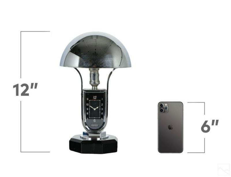 Art Deco Jaeger LeCoultre Luxhora Clock Table Lamp