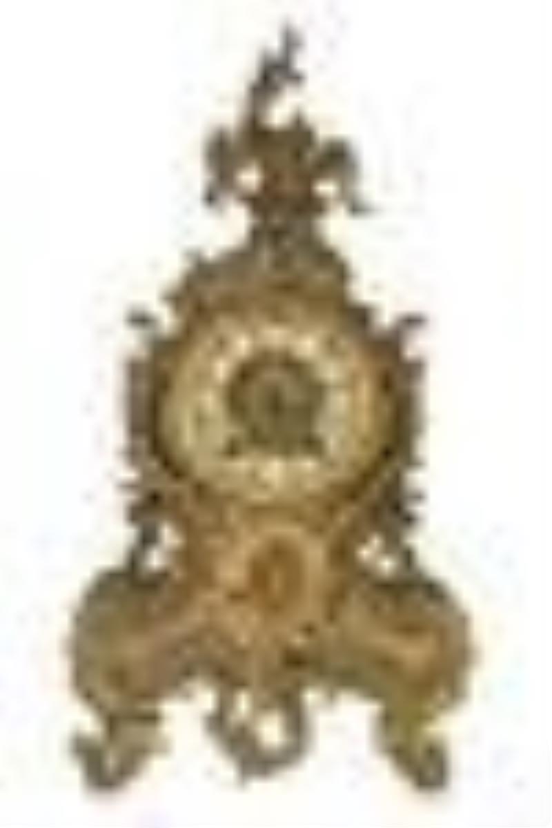 Ansonia Louis XV Antique Gilt Bronze Mantel Clock