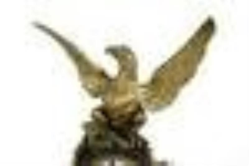 Raingo Freres French Empire Bronze & Marble Clock