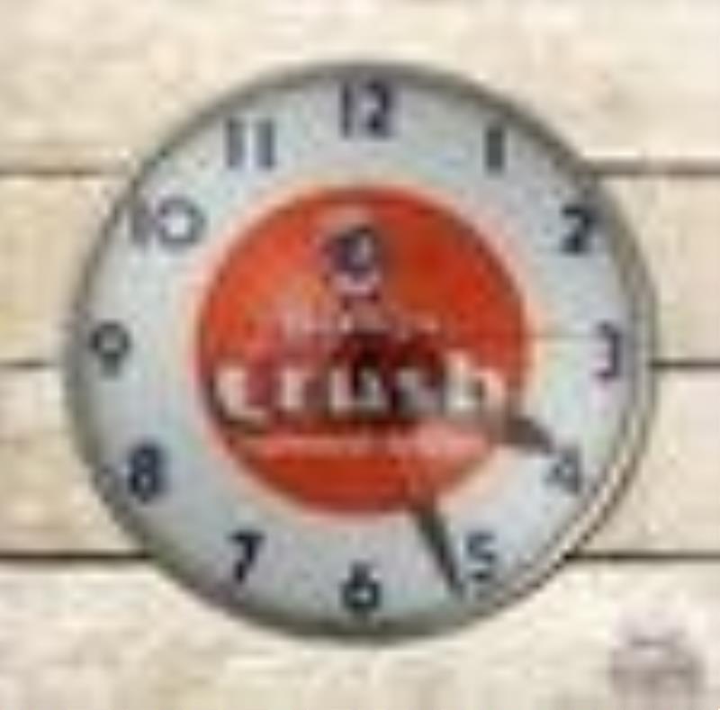 15" Orange Crush Telechron Lighted Advertising Clock