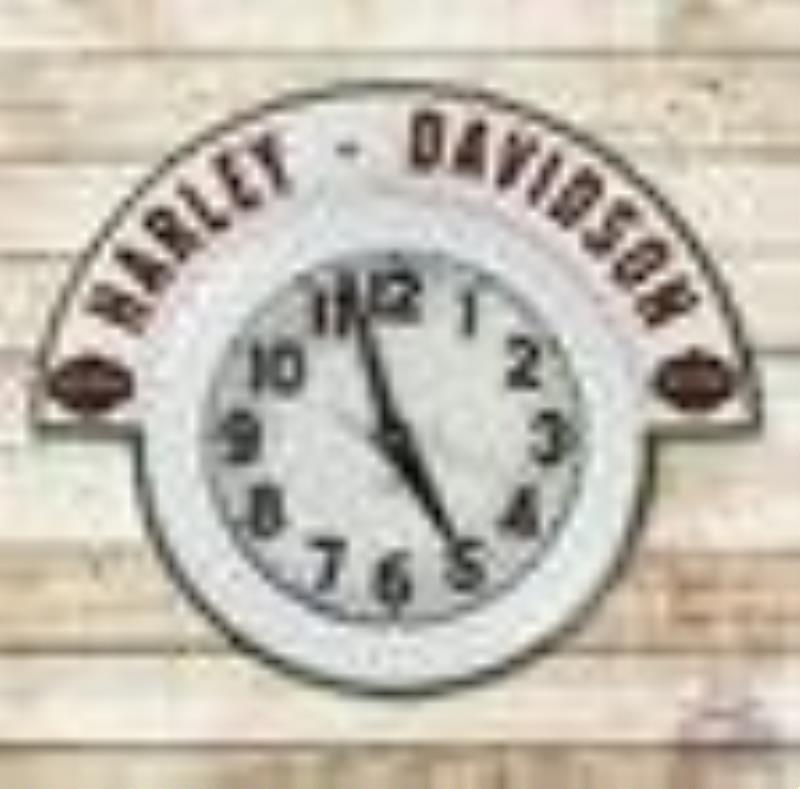 Electric Neon Clock Co. Cleveland Neon Clock w/ Harley Davidson Panel