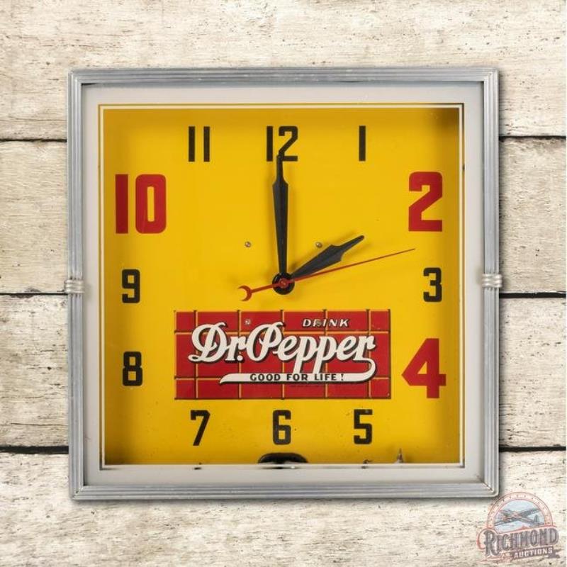 1948 15" Drink Dr. Pepper Good For Life Lackner Neon Advertising Clock