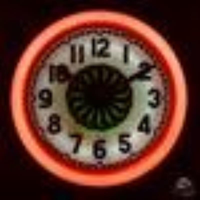 Electric Neon Clock Co. Cleveland Neon Spinner Clock w/ Black Numbers