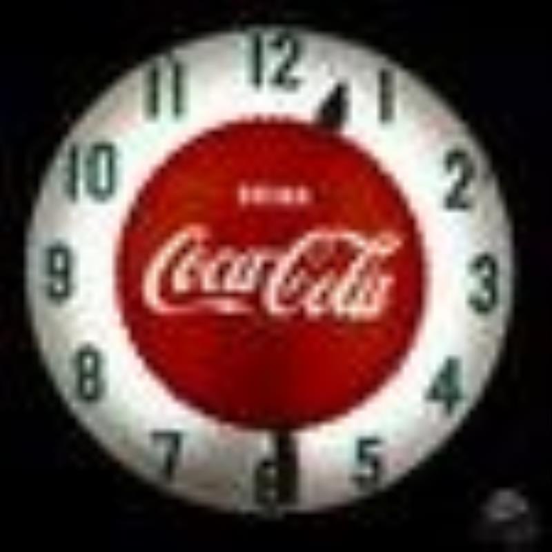 Drink Coca Cola Lighted Clock by Modern Clock Advertising Company