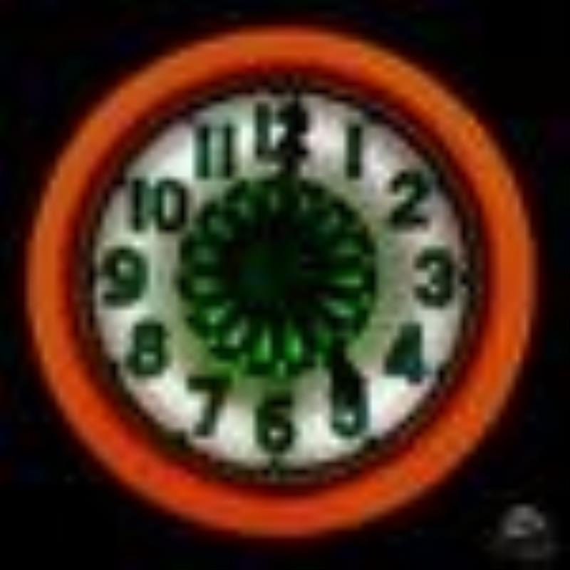 Electric Neon Clock Co. Cleveland Neon Spinner Clock w/ Green Numbers