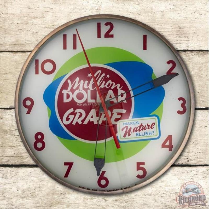 15" Million Dollar Grape American Time Lighted Advertising Clock