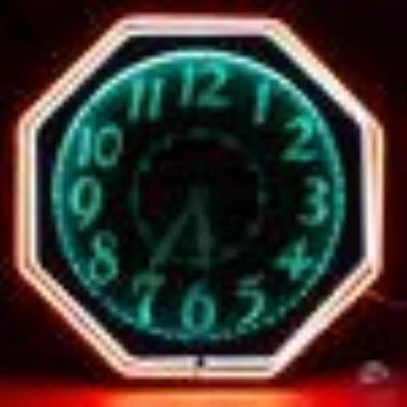 Neon Time Co. 8 Sided Triple Step Neon Clock