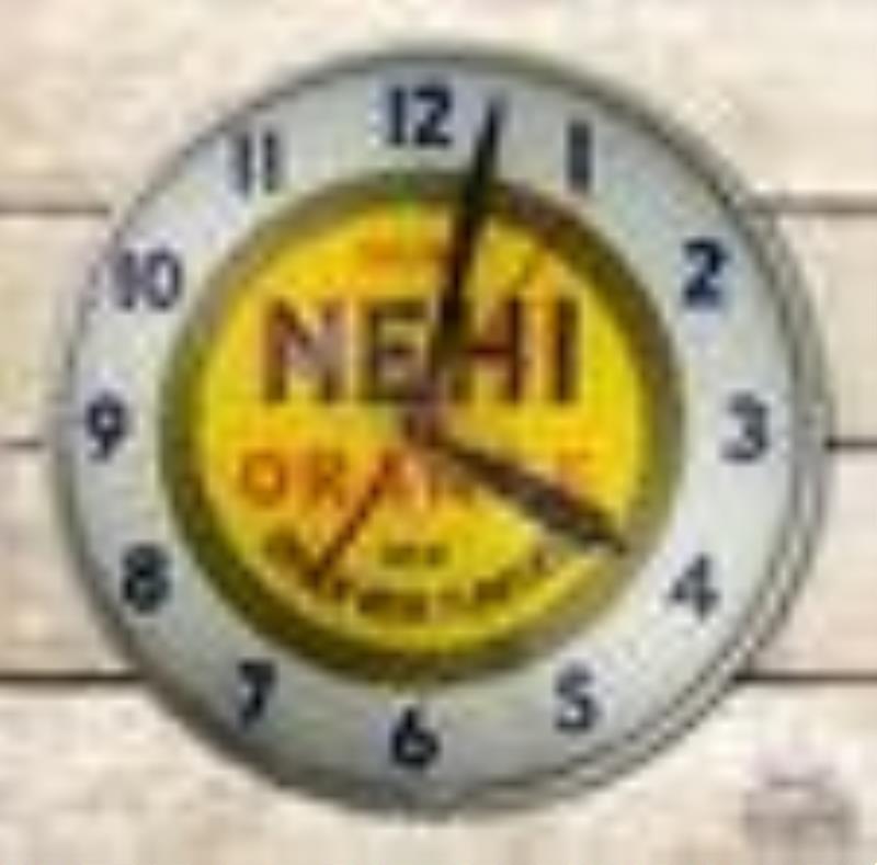 15" Drink Nehi Orange Lighted Advertising Clock