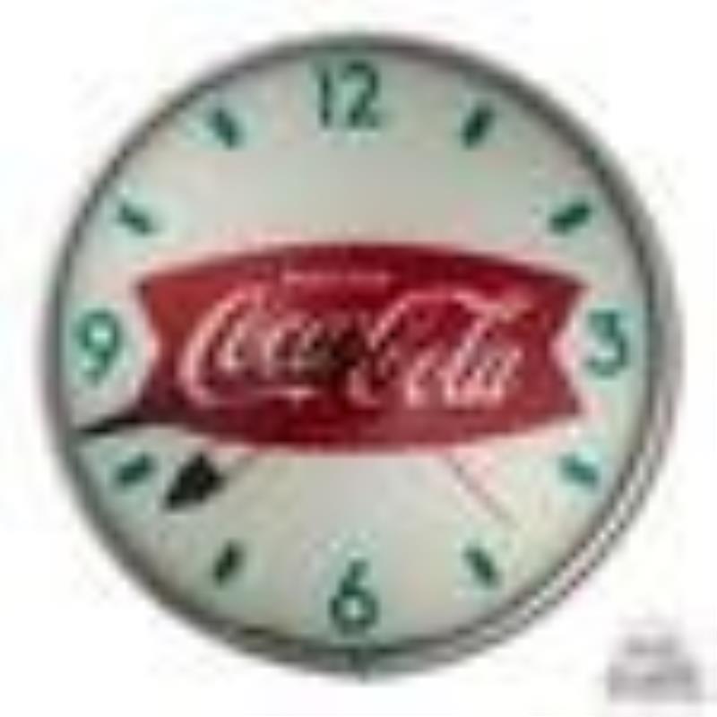15" Drink Coca Cola Swihart Lighted Advertising Clock w/ Fishtail Logo