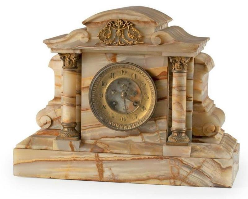 A Japy Freres Onyx Mantle Clock