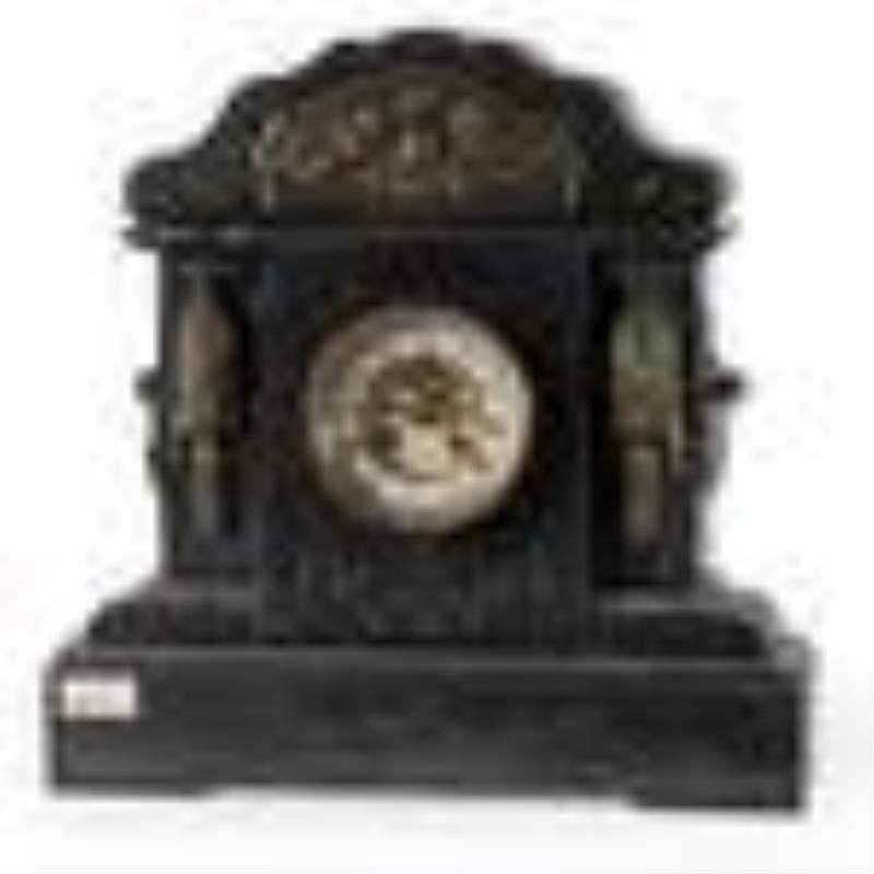 A French Japy Freres Marble and Metal Mantle Clock