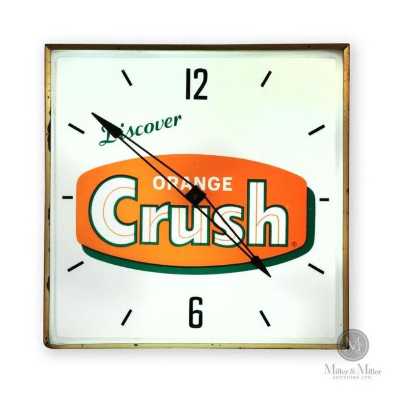 Orange Crush Lighted Clock