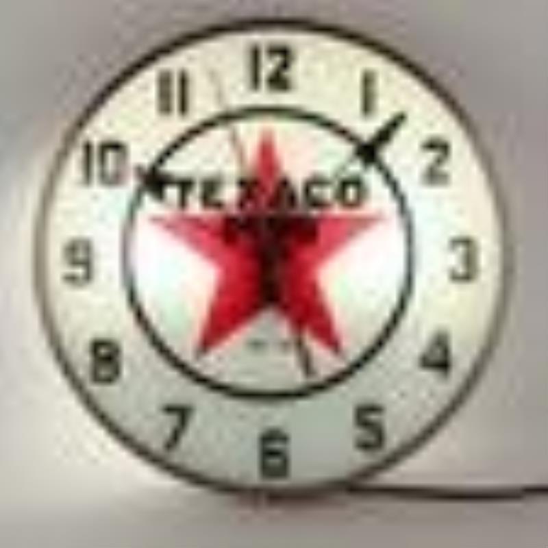 Texaco Service Station Lighted Clock