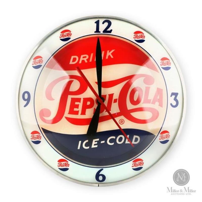 Pepsi-Cola "Double Bubble" Lighted Clock