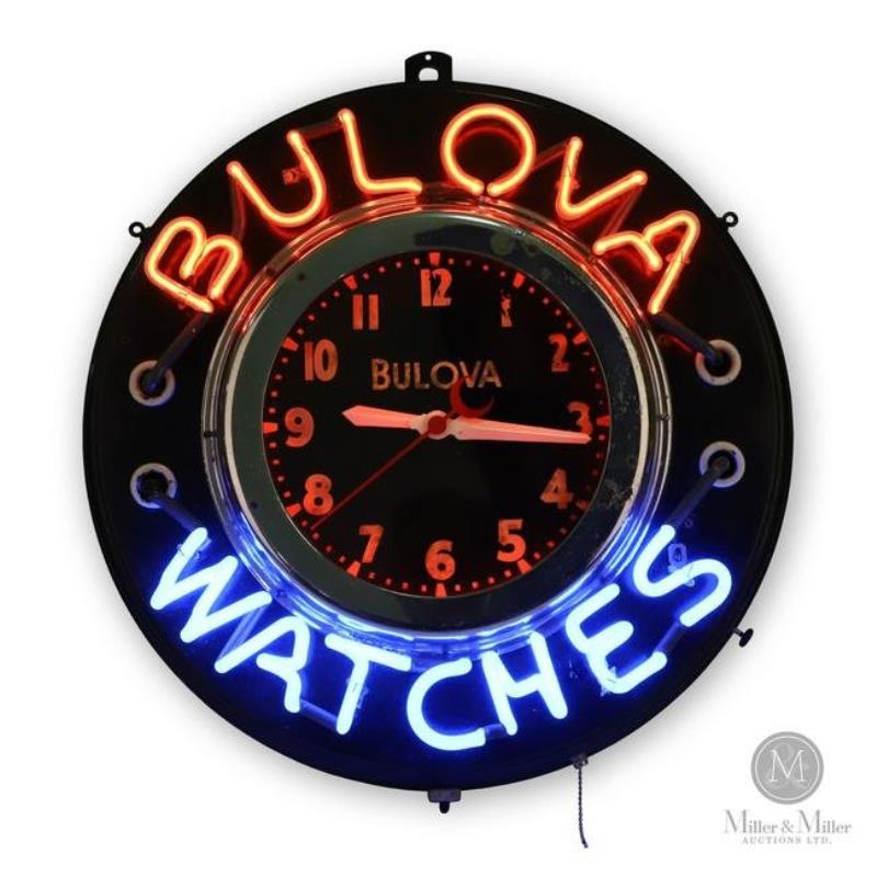 Bulova Watches Glo-Dial Neon Clock