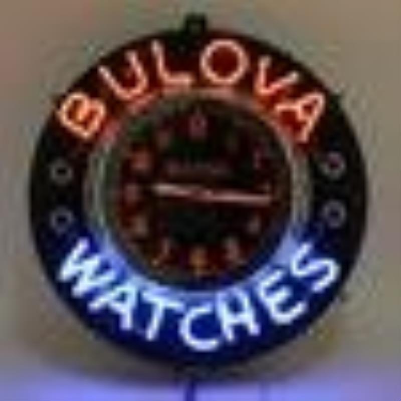 Bulova Watches Glo-Dial Neon Clock