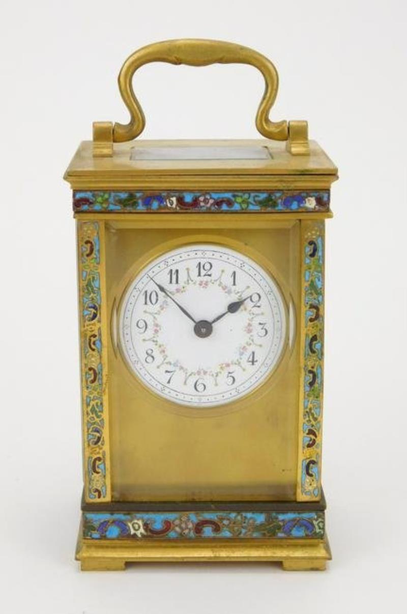 19th c. French champleve carriage clock