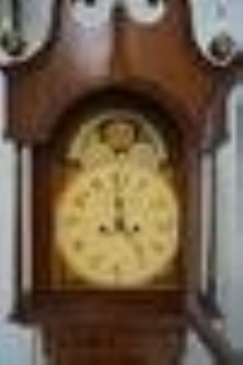 American Federal Inlaid Cherry Wood Tall Clock
