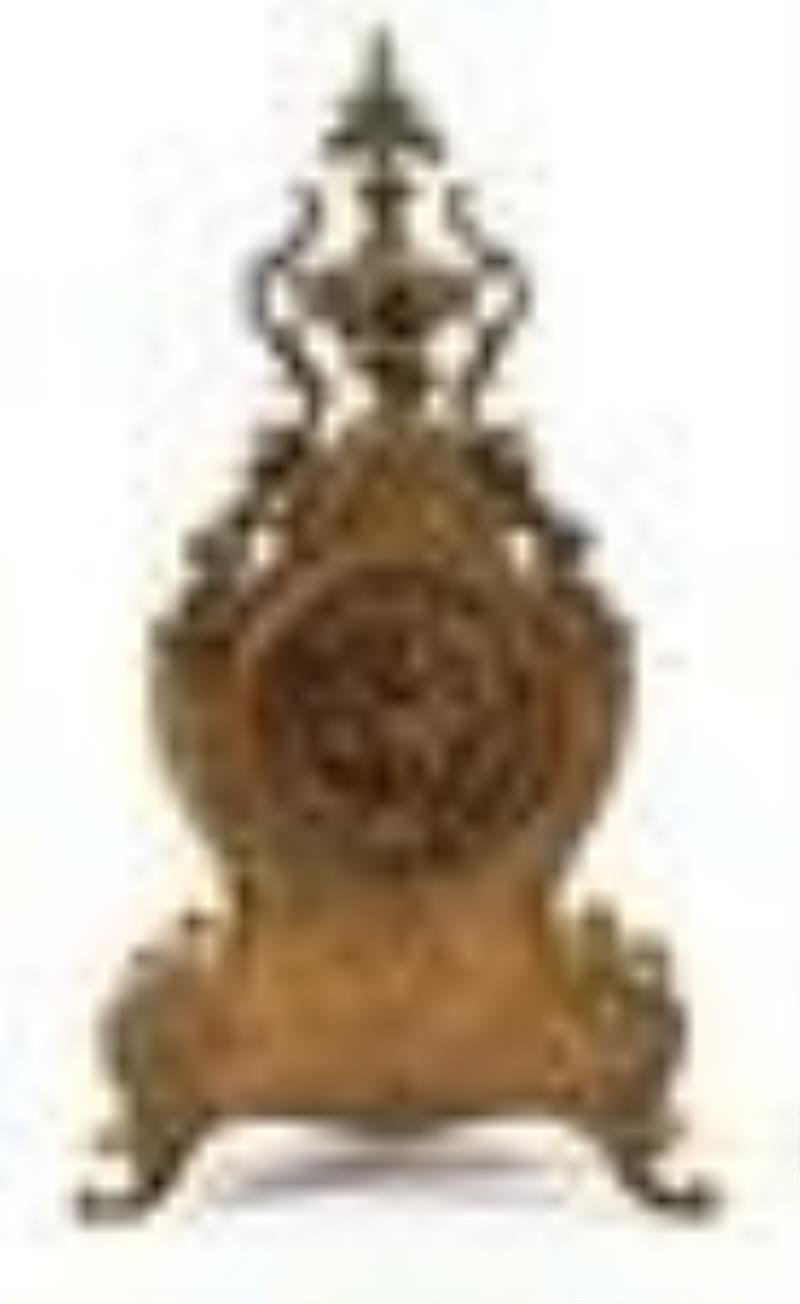 Tiffany & Co. Three Piece Bronze Dore Clock Garniture
