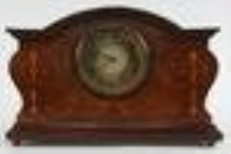 Edwardian String Inlay Mantle Clock
