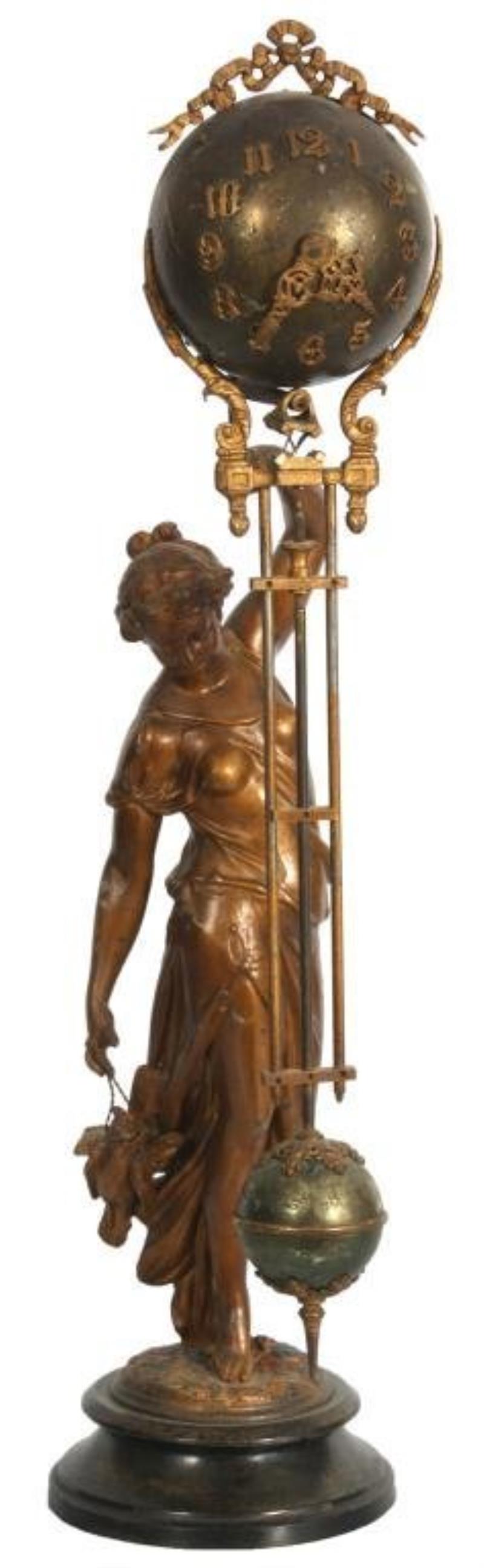 Ansonia Figural Huntress Swing Clock