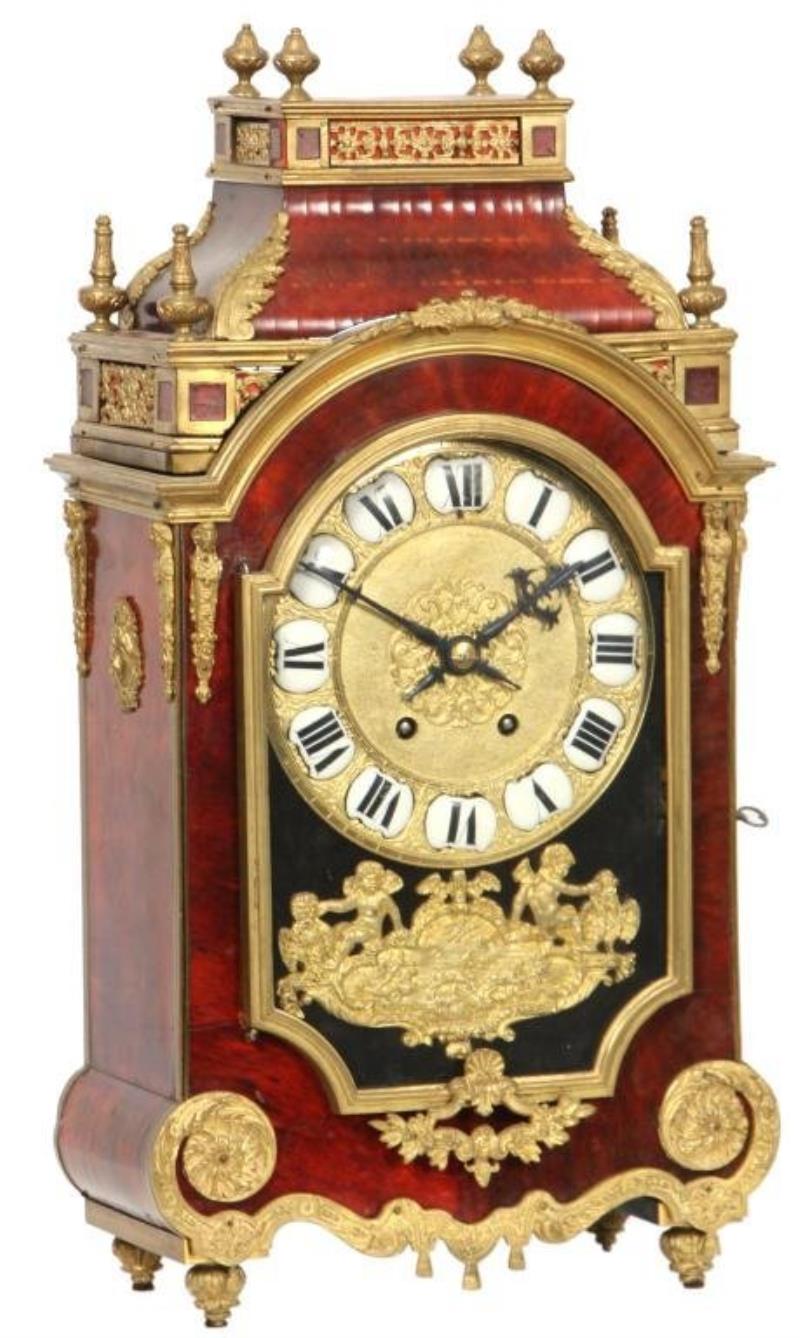 French Brass & Tortoise Shell Clock
