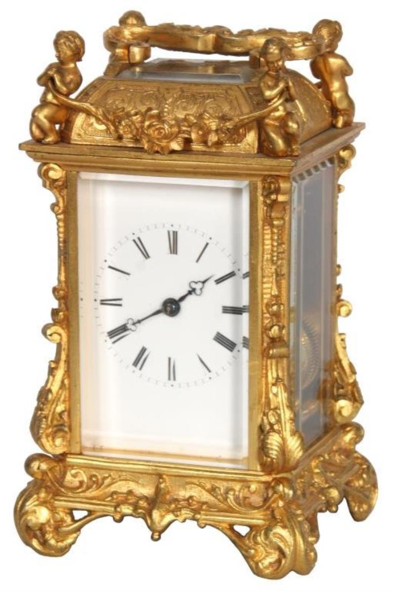 French Gilt Bronze Carriage Clock