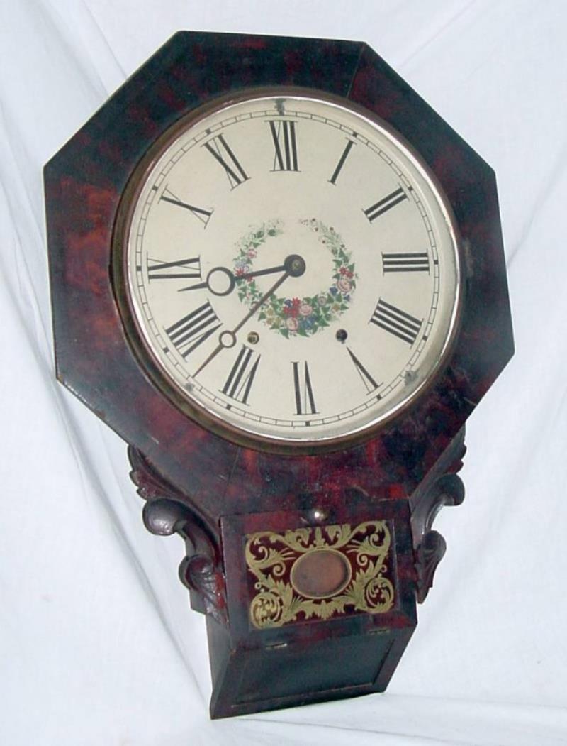 Early Mahogany School House Clock